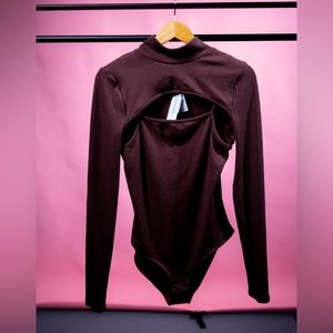 TOPSHOP 2-in-1 Bodysuit Brown